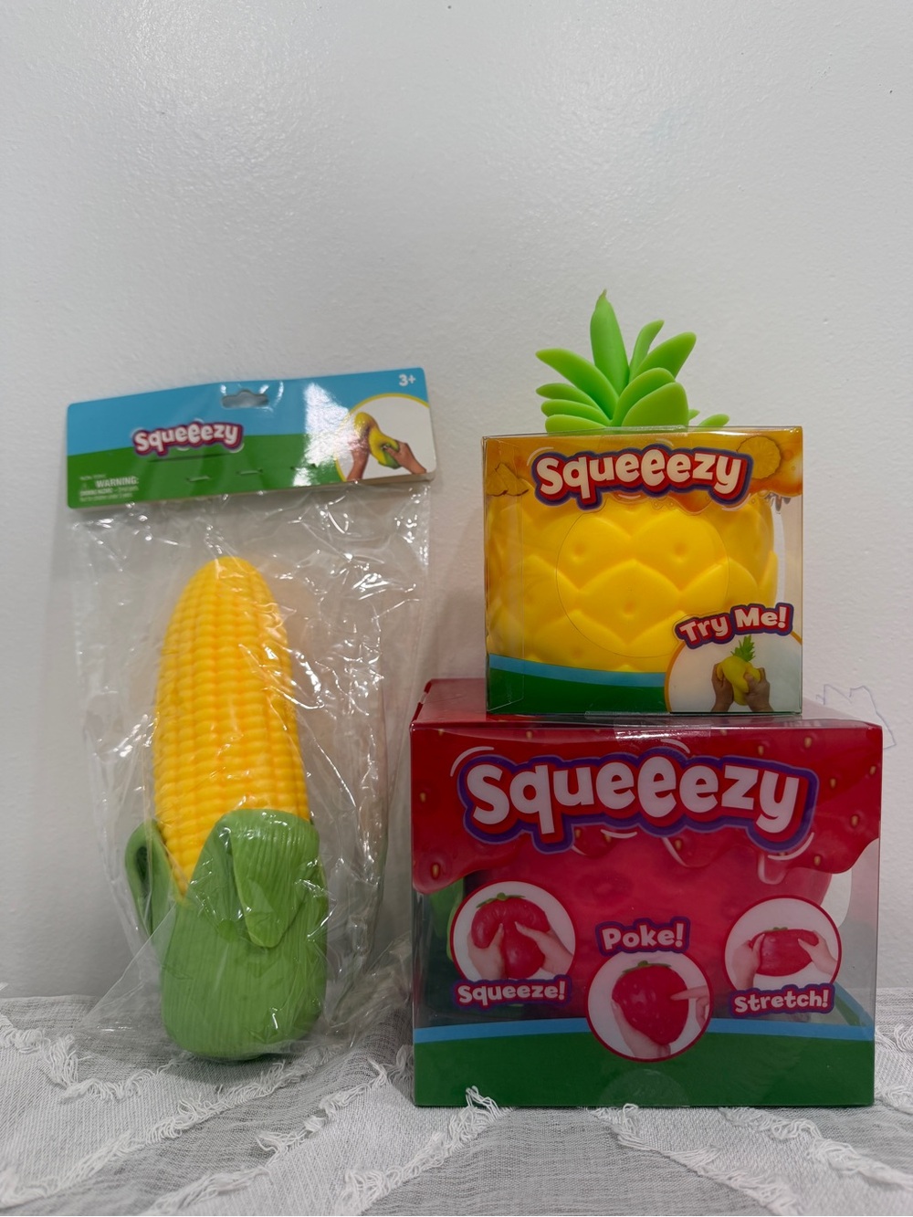 Yellow Pineapple & Corn Squishy Toy Set